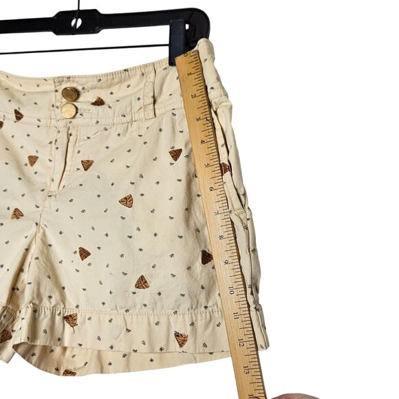 Daughters Of The Liberation Beige Shorts Bees Embroidery Beehives Womens 6 - Picture 9 of 13